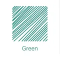 Emerald green colored fountain pen ink sample with diagonal line pattern for glass dip pens - Green
