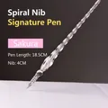Elegant Sakura pink glass dip pen with spiral nib design, 18.5cm length for calligraphy. - Cherry Blossom / 18.5cm