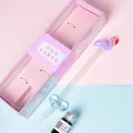 Handmade creative flamingo glass dip pen gift set including ink and pen rest accessory - Cute Purple Flamingo