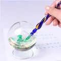 Juego de pluma de inmersión en vidrio espiral azul y naranja con tintero de cristal - Tarro de Lavado de Pluma