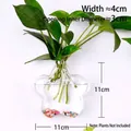 Plum blossom shaped clear glass wall hanging vase for hydroponic plants and home decor - Plum Shape / Plum Shape (With Nails + Mud)