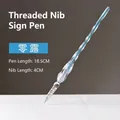 Elegant blue spiral glass dip pen for artistic calligraphy and ink testing signature pen - Dew / 18.5cm
