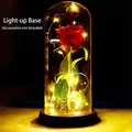 Creative cylindrical glass dome with LED lighted dark wooden base for DIY decoration - Replacement LED Base (Firework Style)