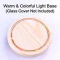 Circular wooden LED display base featuring warm and colorful lighting for glass domes - Replacement LED Base (Warm/Colorful Light)