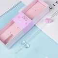 Creative pink cartoon pig glass dip pen gift set with transparent crystal rest and box - Love Pig