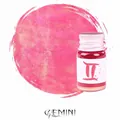 Gemini theme pink shimmer ink with gold powder for fountain pens and glass pens - Gemini / Red Leaf Pink