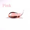 Reposaplumas minimalista de ballena de cristal rosa, elegante accesorio de escritorio - Forma Ballena-Rosa