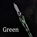 Exquisite handmade green luminous glass dip pen featuring a detailed spiral nib - Noctilucent Green