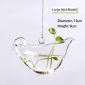 Jarrón colgante de vidrio transparente con forma de pájaro para plantas hidropónicas, 12cm - Estilo Pájaro (12x9)