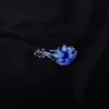 Soporte de vidrio artesanal para pluma con diseño floral azul para caligrafía - Reposa Flor-Azul Oscuro