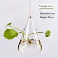 Elegante jarrón hidropónico colgante de cristal triangular para decoración, 8x12 cm - Estilo Triángulo (8x12)