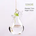 Elegante jarrón hidropónico de vidrio transparente colgante con forma de ángel, 7,5 cm - Estilo Ángel (7.5x10.5)