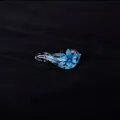 Exquisito soporte de vidrio para pluma con un diseño de orquídea azul en su interior - Reposa Flor-Azul Claro