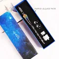 Handmade galaxy glass dip pen set with ink and starry sky gift box for calligraphy - Iridescent Transparent Small Set