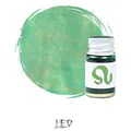 Green shimmering fountain pen ink with gold powder in Leo zodiac themed glass bottle - Green