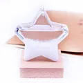 Botella de tormenta decorativa de vidrio en forma de estrella con base de madera - Estrella Blanca con Base de Madera