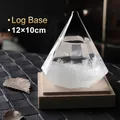 Gran botella de cristal de tormenta con forma de diamante para pronóstico con base de madera. - Forma de Diamante Grande / 105*120mm