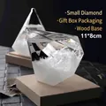 Botella de tormenta creativa con forma de diamante base de madera y caja de regalo - Estilo Diamante Pequeño / 80*110mm