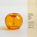 Champagne colored glass incense holder for sticks with a minimalist sphere design and funnel top - 6cm Diameter x 4.5cm Height / Champagne