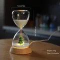 Creative 15-minute Christmas tree hourglass timer with luminous wooden base night light - Christmas Tree Night Light Hourglass