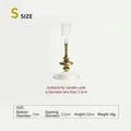 S size European style glass candle holder with elegant gold sequins, 15cm height - Small (S Size) / Gold