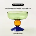 Hitzebeständige dreifarbige Glasschale für Desserts mit blauem Standfuß - 270ML / Grün Bunt