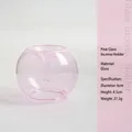 Pink spherical glass incense holder for aromatherapy and meditation - 6cm - 6cm Diameter x 4.5cm Height / Pink
