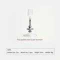 Elegant small glass candlestick with silver glitter quicksand design height fifteen cm - Small (S Size) / Silver