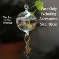 Hanging clear glass sphere globe vase for hydroponic plants, 10cm decorative terrarium. - hp28 / 100mm