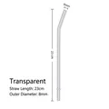 Transparenter Glasstrohhalm SKU 23cm Länge 8mm Durchmesser mit gebogenem Spitzen-Design - 23cm (8mm Durchmesser) / Transparent