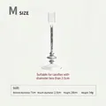 M size European style glass candlestick holder with silver glitter sand for home decor - Medium (M Size) / Silver