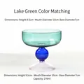 Multicolor heat-resistant glass dessert cup with 270ml capacity for ice cream and yogurt - 270ML / Lake Blue Patchwork