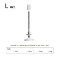Large European style glass candle holder with silver glitter stem, variant size L - Large (L Size) / Silver