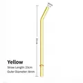 Gelber gebogener Glasstrohhalm mit Stopper, 23 cm Länge und 8 mm Außendurchmesser - 23cm (8mm Durchmesser) / Gelb