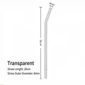 Langer transparenter gebogener Glas-Ersatzstrohhalm, 26 cm Länge und 8 mm Durchmesser - 26cm (8mm Durchmesser) / Transparent