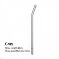 Wiederverwendbarer grauer 26 cm langer Glastrinkhalm für hohe Becher, 8 mm Durchmesser - 26cm (8mm Durchmesser) / Grau