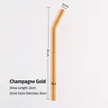 Champagnerfarbener Glasstrohhalm, 26 cm extra lang für hohe Tassen, 8 mm Durchmesser. - 23cm (8mm Durchmesser) / Champagner