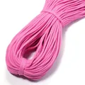 Pink elastic cord detail closeup for DIY crafts, hoodie drawstrings, and handmade hair accessories - 10 Yards/Pack (3mm) / Deep Pink
