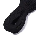 Black elastic cord for sewing, crafting, DIY headbands, waistbands, and hoodie drawstrings. - 10 Yards/Pack (3mm) / Black