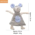 Grey corduroy plush mouse dog toy for interactive chewing and teeth cleaning - Gray Mouse