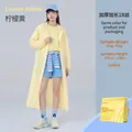 Impermeabile lungo in EVA giallo limone riutilizzabile unisex per adulti e viaggi - Vestaglia / 18 Seta Extra Spesso (130g) / giallo limone
