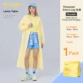 Unisex reusable lemon yellow EVA long raincoat for adults, perfect for outdoor travel - Robe / 18 Silk Extra Thick (130g) / Lemon Yellow