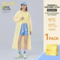 Unisex wiederverwendbarer zitronengelber EVA-Regenmantel für Erwachsene im Freien - Morgenmantel / 18 Seide Extra Dick (130g) / Zitronengelb