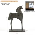 Vintage resin horse sculpture ornament in bronze green finish for home decor - Bronze Green Horse (8788-B)