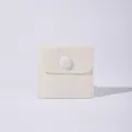 Premium off-white velvet jewelry pouch featuring a secure snap button closure for charms - Beige / 8x10cm