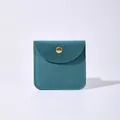 Premium dark teal microfiber jewelry pouch featuring a elegant gold snap button closure - Teal / 8x8cm