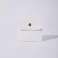 Premium small white jewelry pouch with gold snap button closure and soft velvet finish - Off White / 8x8cm