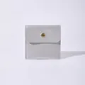 Soft light gray velvet jewelry storage pouch with gold snap button closure for bracelets - Silver / 8x8cm