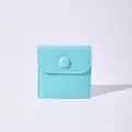 Small light blue velvet jewelry pouch with snap button closure for bracelets and rings - Mint Green / 8x10cm