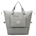 Bolsa de viaje plegable gris grande con separación seco-húmedo para gym - Estilo Plegable / Gris
